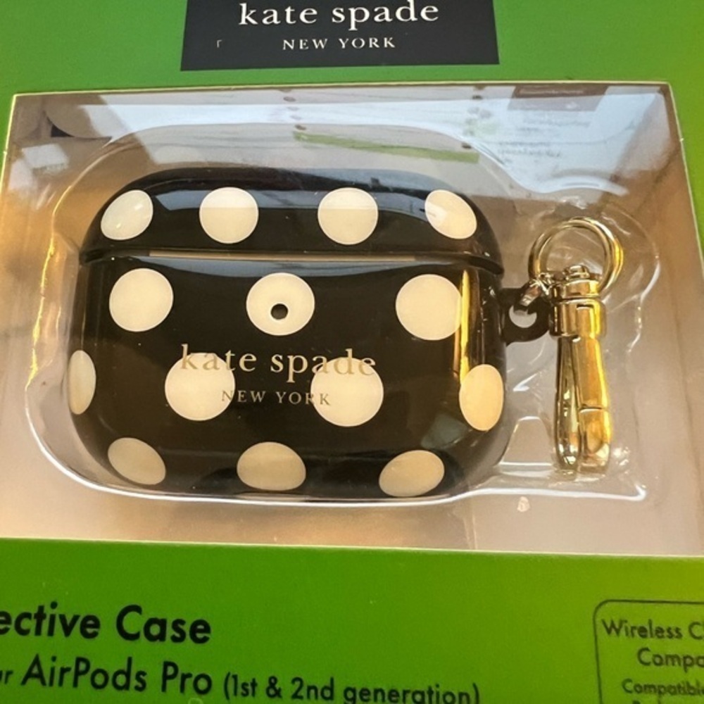 Kate Spade Black and White Polka Dot Air Pods Case